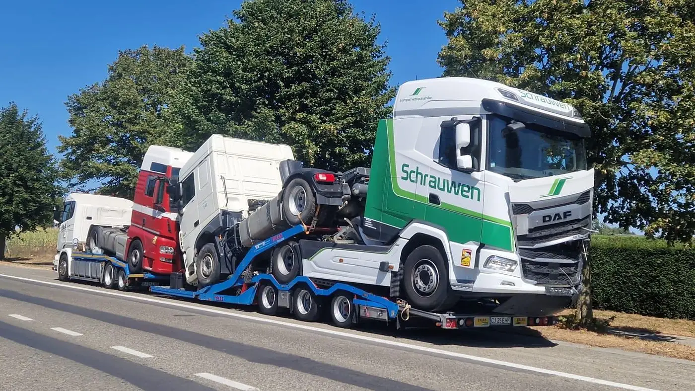 Transport multiplu de capete tractor pe semiremorca NL REMA TRIAS 813-240 - OL Speditionwagon